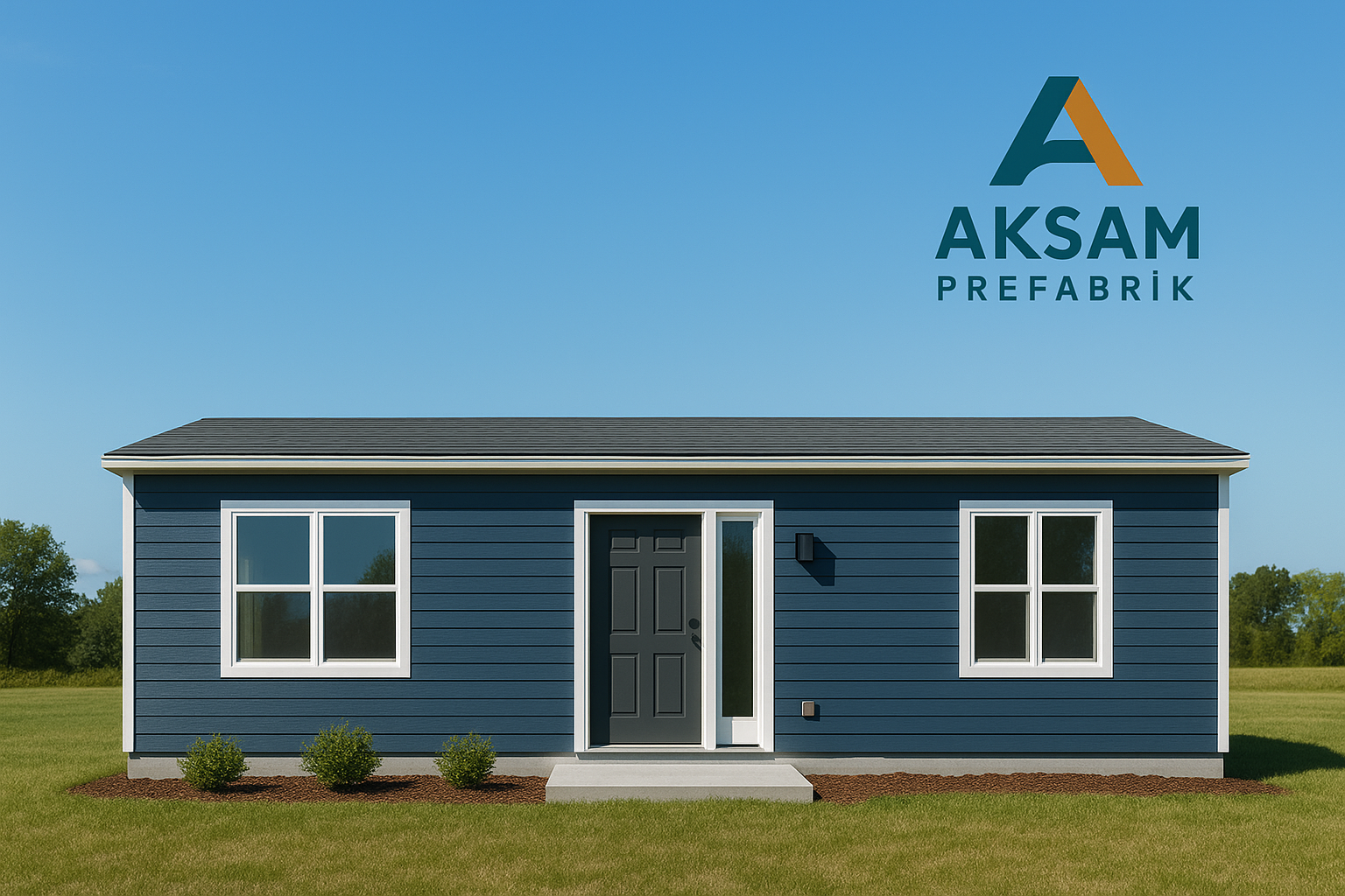 Doğayla iç içe prefabrik ev görseli